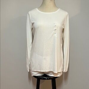 STYLUS Classic Cream Long Sleeve Crewneck Tee SZ XL